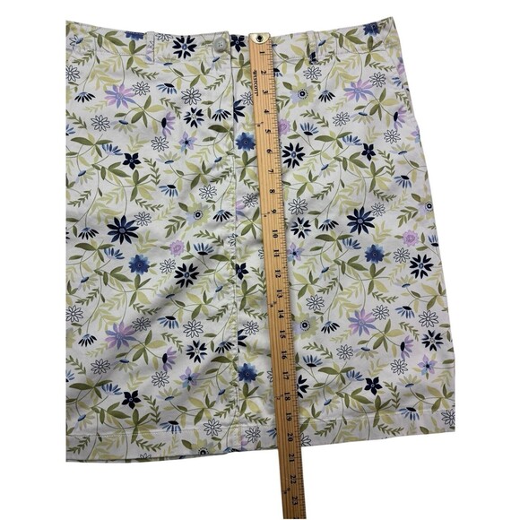 J Jill Skirt Live-In Chino Size 12 Short Floral Pink Yellow Blue Cotton/Spandex - Picture 8 of 16